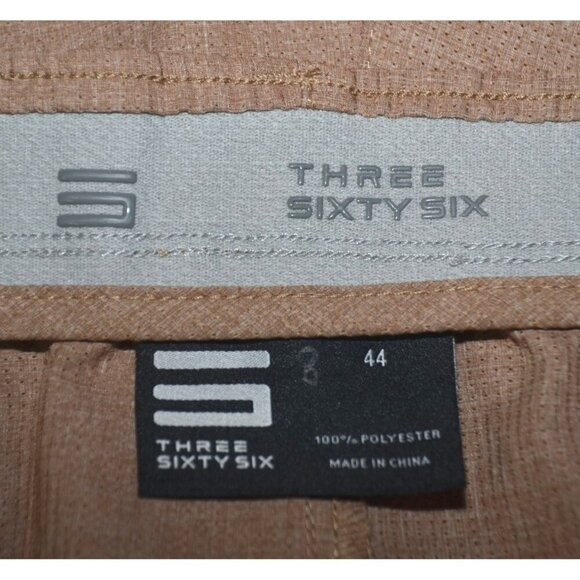 Three Sixty Six Men's Brown Knee Length Golf Shorts Size 44 Elastic Waist - Picture 6 of 7